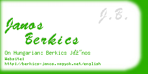 janos berkics business card